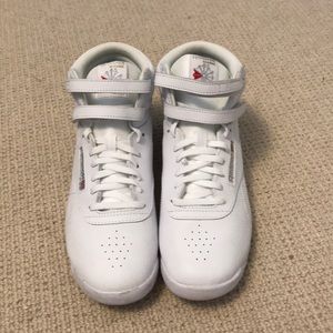 White Reebok high top sneakers